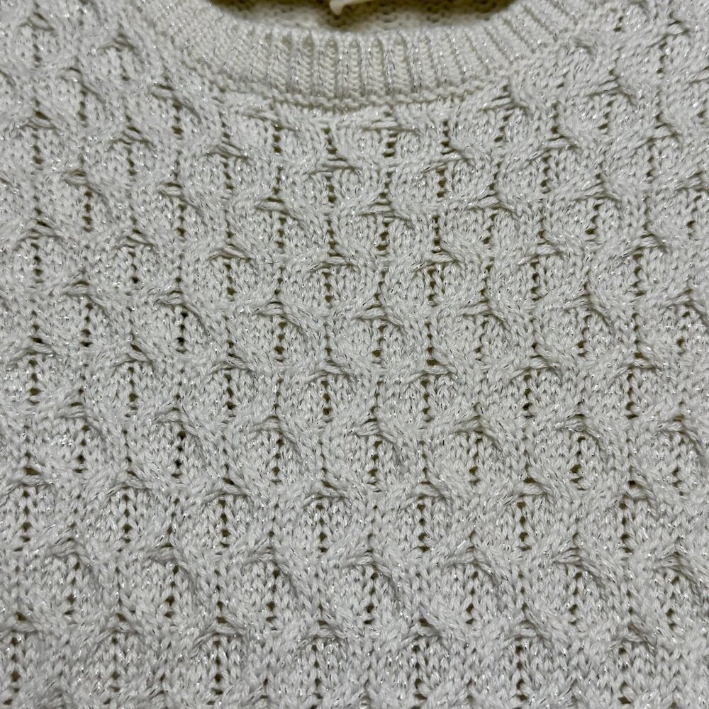 HATLEY Knit Snowflake Sweater Dress Girls 8 Tulle Skirt Winter Sparkle Red Cream - Picture 3 of 8